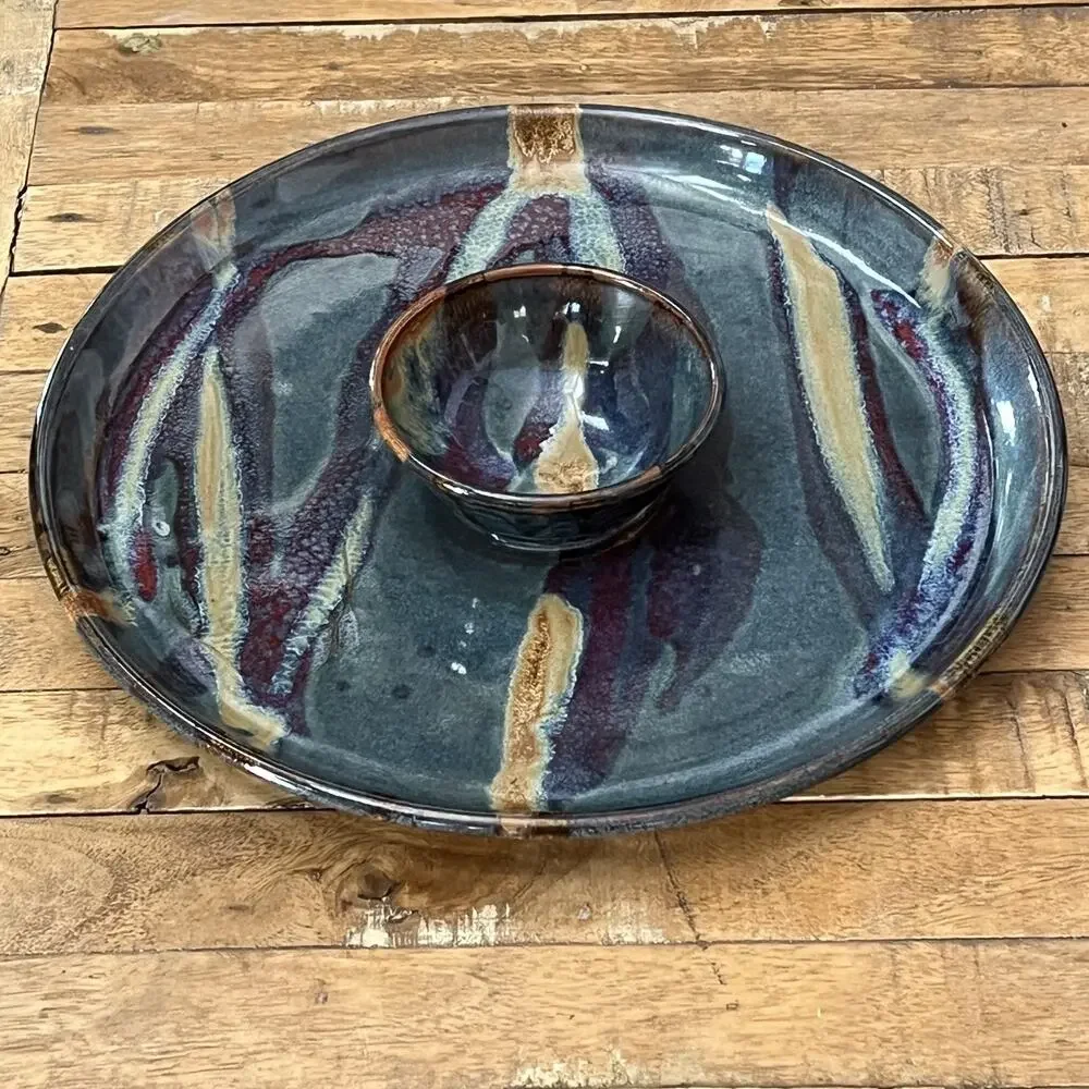 Art Studio Pottery Fairhaven Ceramic Chip Dip Platter 13